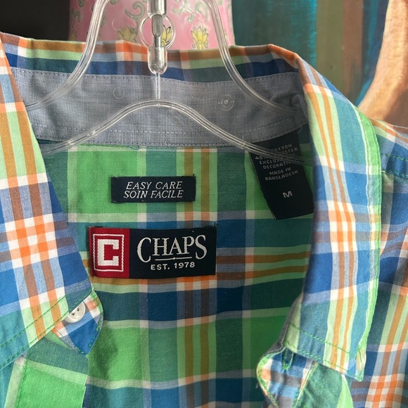 Chaps Multicolor Plaid Button-Down Shirt M - Picture 5 of 16